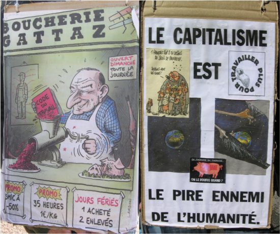 Panneaux anticapitalistes