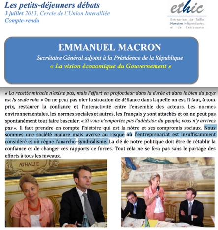 Les anglicismes d'E. Macron